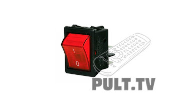 Выключатель клавишный 250V 16А (4с) ON-OFF красный  с подсветкой (RWB-502, SC-767, IRS-201-1)
